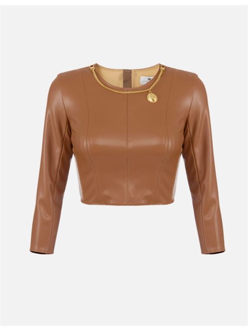 TOP WITH NECLACE AND CHARM ELISABETTA FRANCHI | MD00957E2EC1 Brown Sugar
